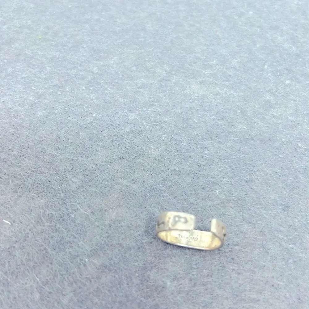 925 Thailand Sterling Silver Footprints Toe Ring Adjustable Size